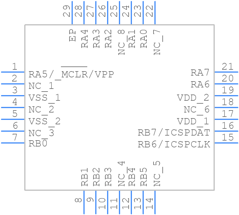 IC16F1847-I/ML - Microchip - PCB symbol