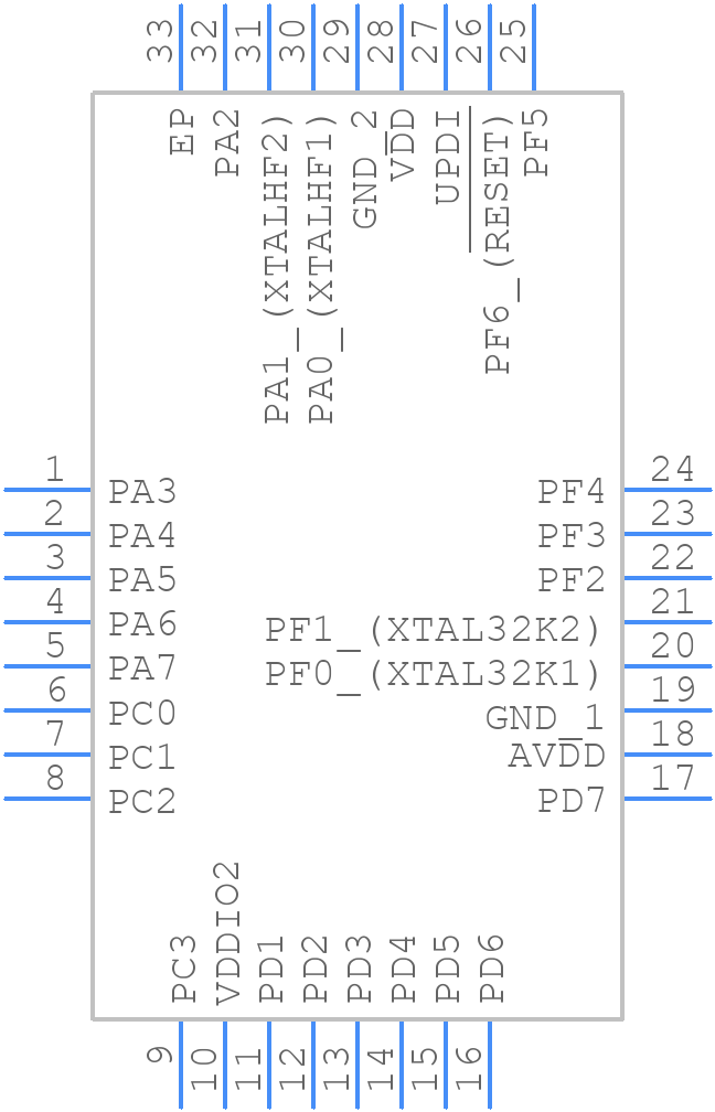 AVR64DB32-E/RXB - Microchip - PCB symbol