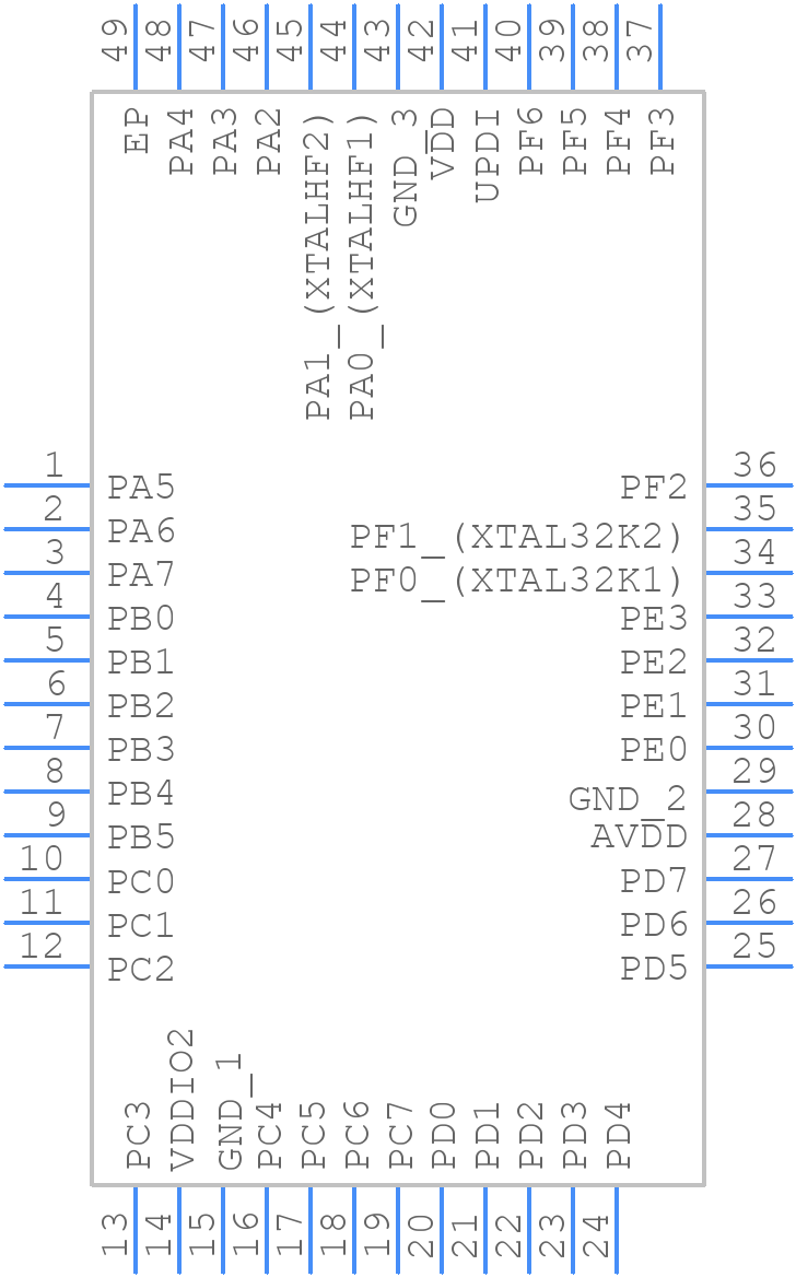 AVR128DB48T-E/6LX - Microchip - PCB symbol