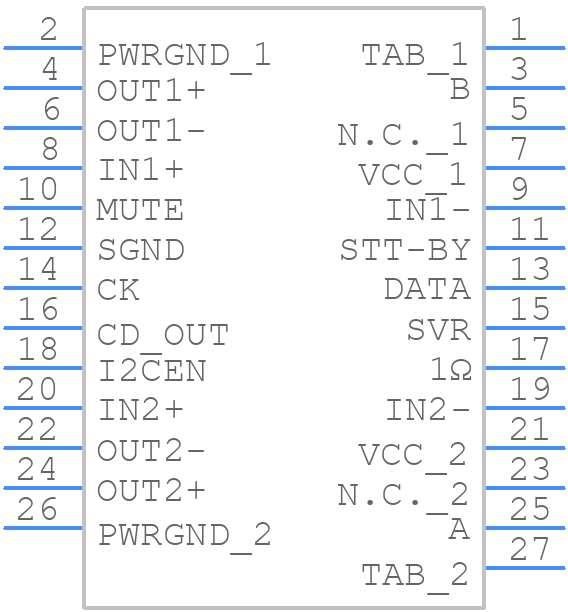 TDA7577BLV - STMicroelectronics - PCB symbol