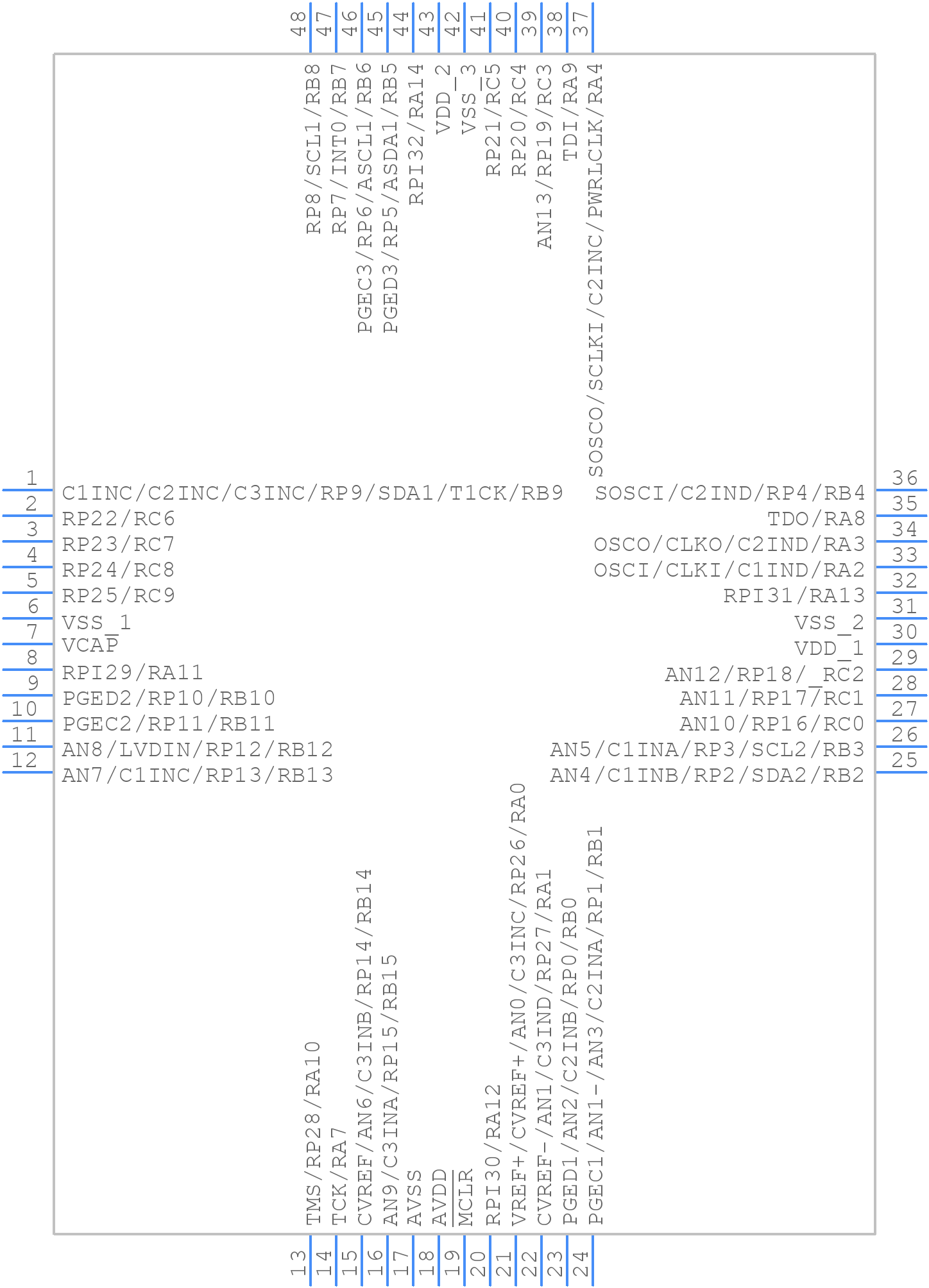 PIC24FJ32GP205-I/PT - Microchip - PCB symbol