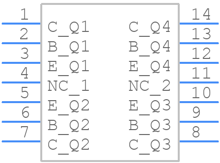 MPQ3904 TIN/LEAD - Central Semiconductor - PCB symbol