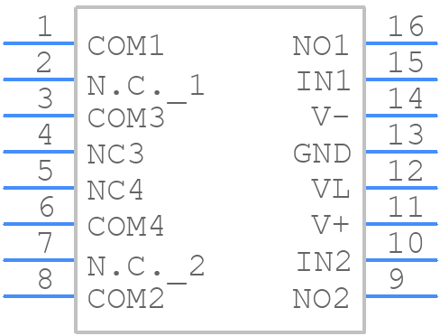 MAX4622CSE+ - Analog Devices - PCB symbol