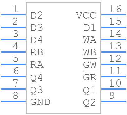 SN54LS670J - Texas Instruments - PCB symbol
