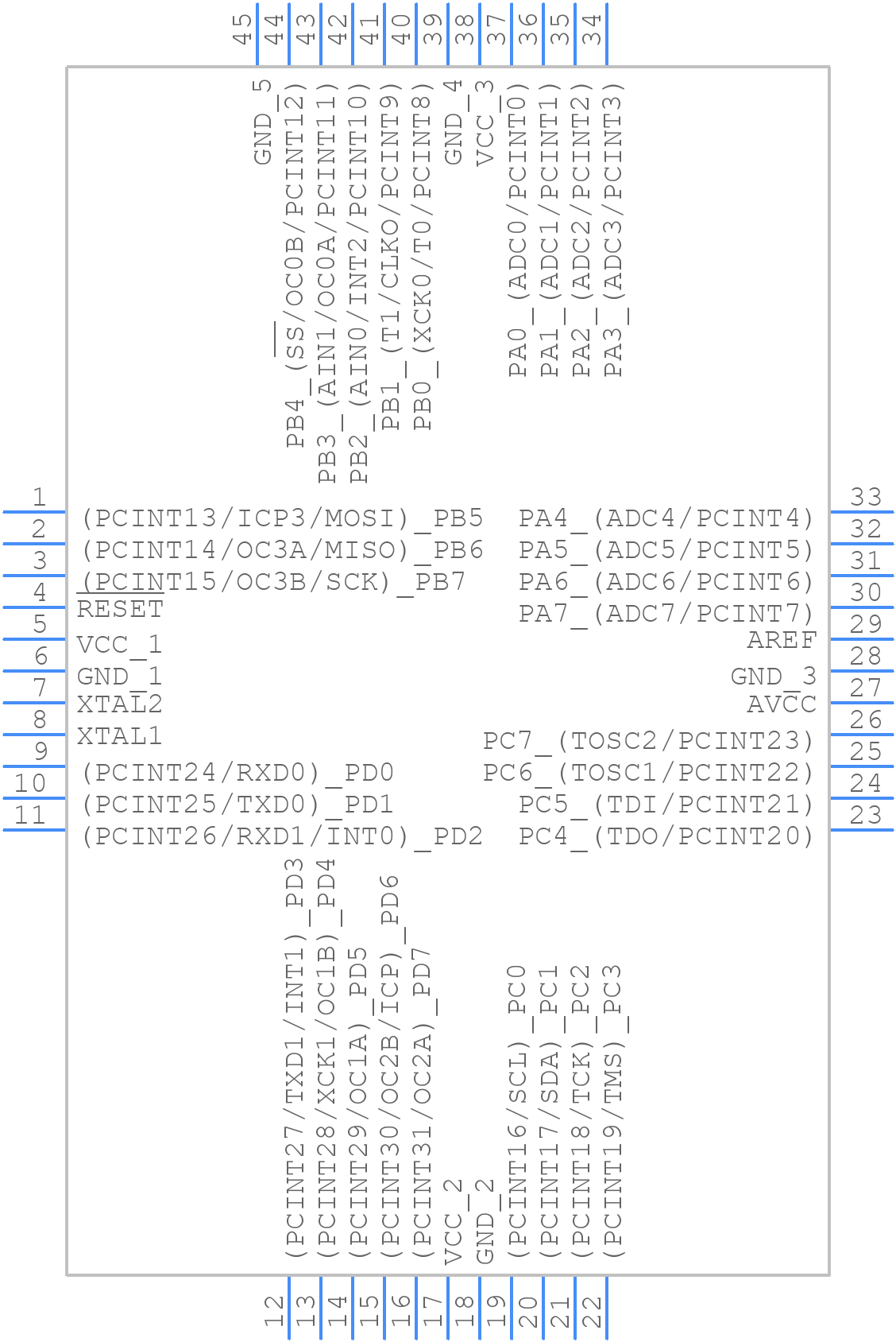 ATMEGA164A-MUR - Microchip - PCB symbol