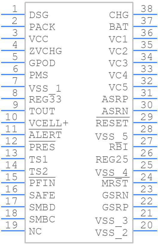 BQ20Z75DBT-V160 - Texas Instruments - PCB symbol