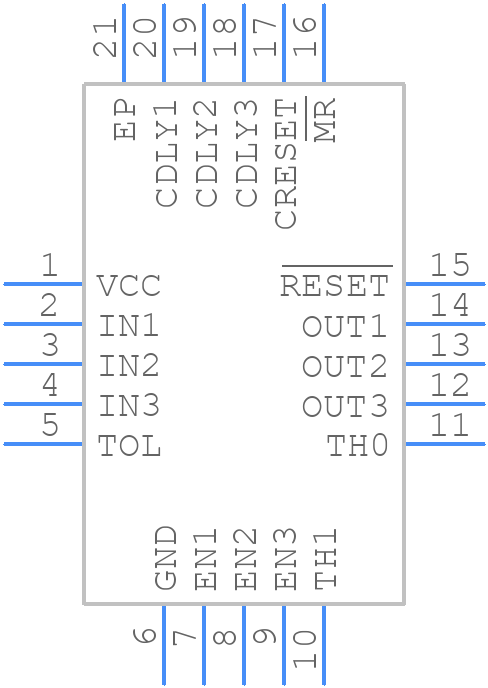 MAX16042TP+ - Analog Devices - PCB symbol