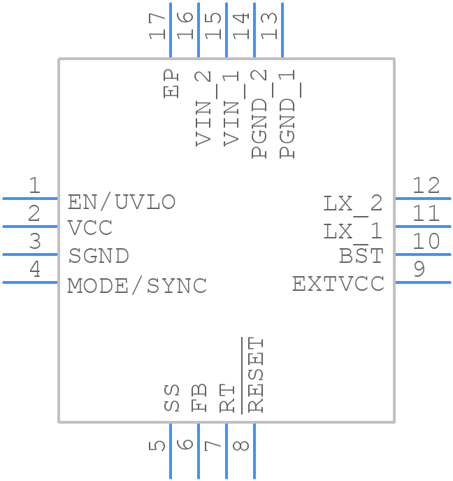 MAX17644CATE+ - Analog Devices - PCB symbol