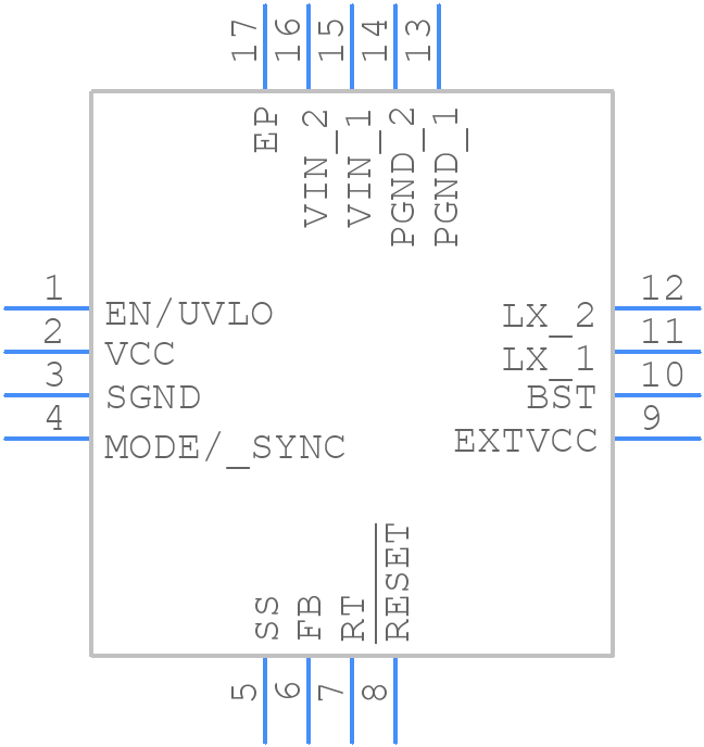 MAX17644BATE+ - Analog Devices - PCB symbol