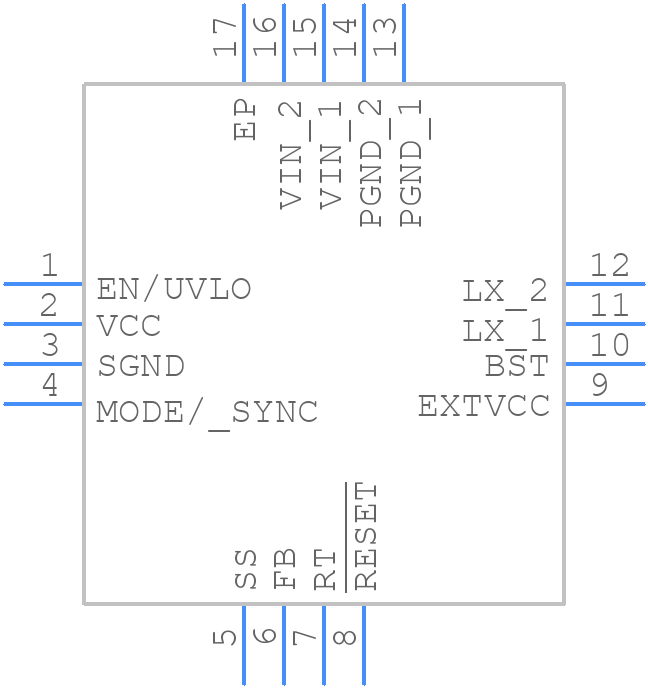MAX17644AATE+T - Analog Devices - PCB symbol