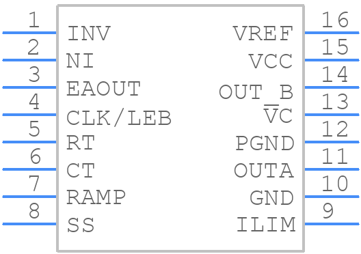 UC2823ADW - Texas Instruments - PCB symbol