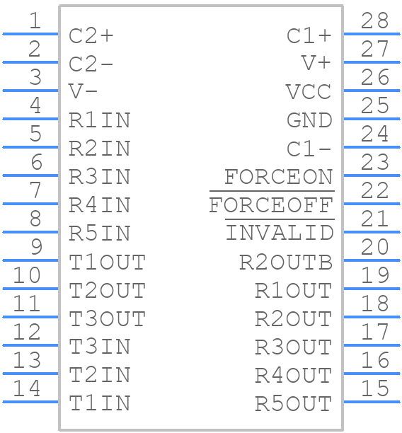 MAX3245EAI+T - Analog Devices - PCB symbol