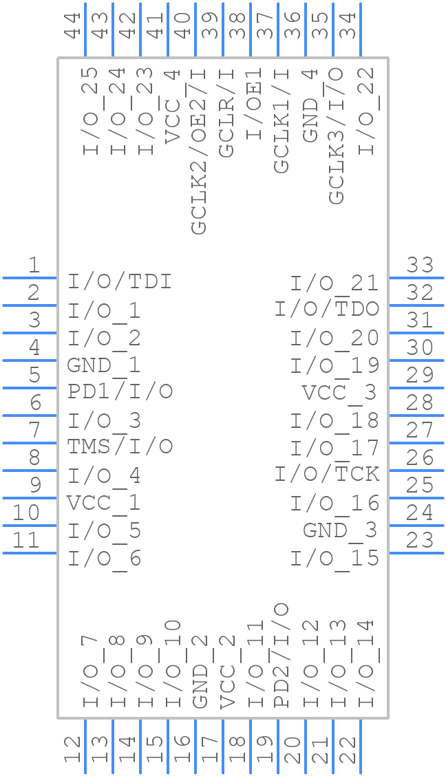 ATF1504ASL-25AU44-T - Microchip - PCB symbol