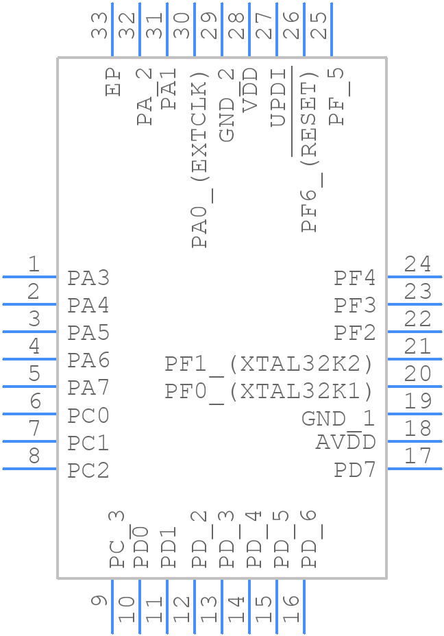 AVR32DA32-E/RXB - Microchip - PCB symbol