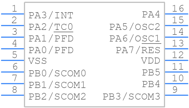 HT48R065B-16NSOP - Holtek - PCB symbol