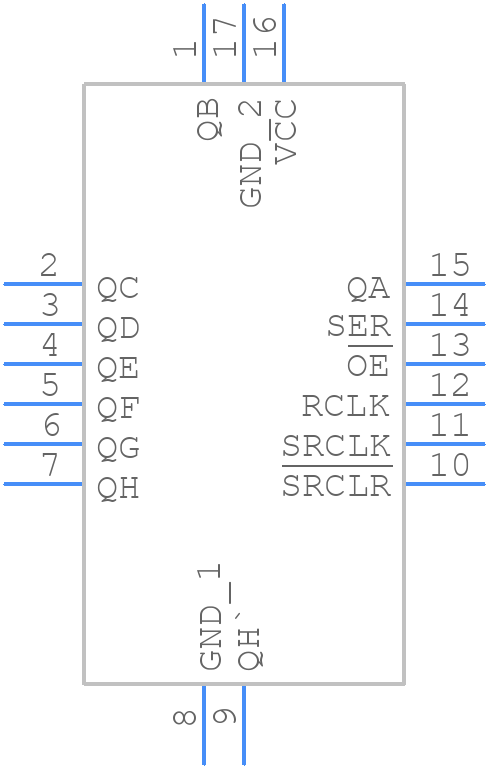 SN74HCS595QBQBRQ1 - Texas Instruments - PCB symbol