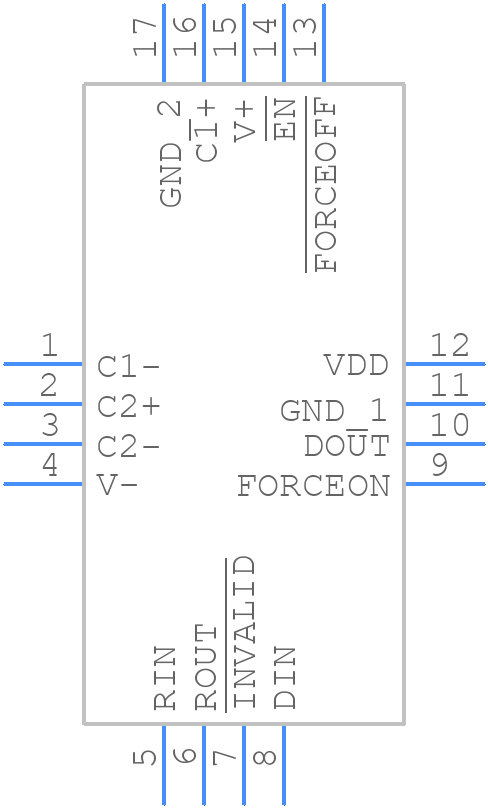 TRSF3221EIRGTR - Texas Instruments - PCB symbol