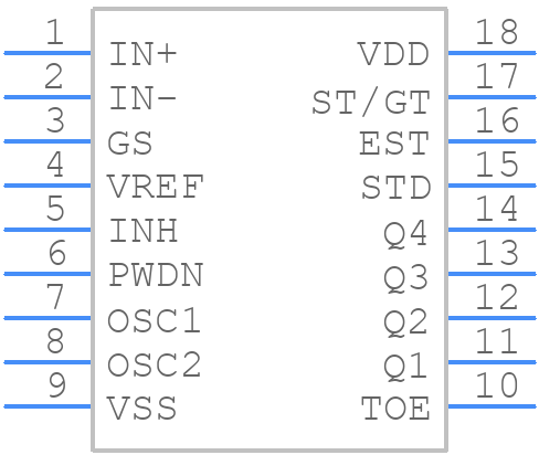 MT8870DE-1 - Microsemi Corporation - PCB symbol