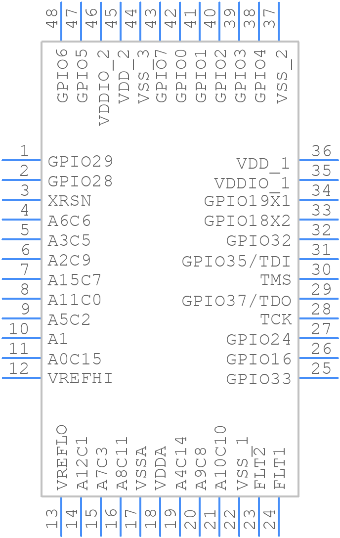TMS320F280025PT - Texas Instruments - PCB symbol