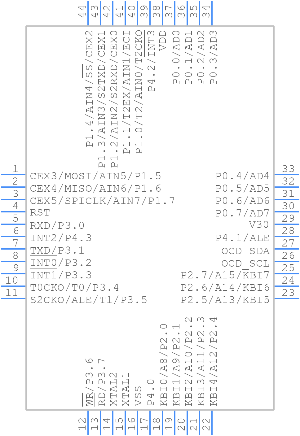 MPC82G516AF - Megawin - PCB symbol