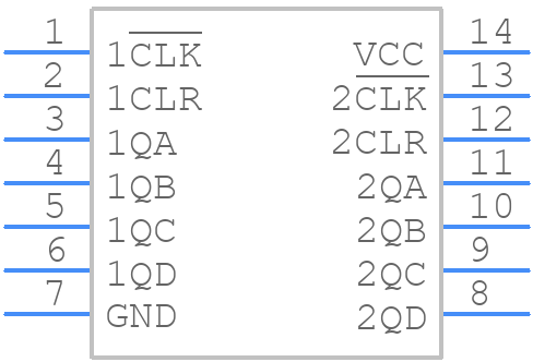 SN74LV393APW - Texas Instruments - PCB symbol
