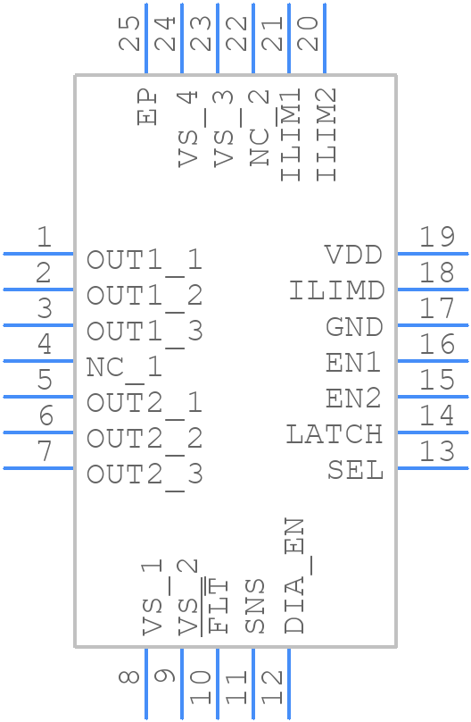TPS272C45ARHFR - Texas Instruments - PCB symbol