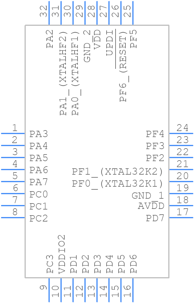 AVR32DB32-I/PT - Microchip - PCB symbol