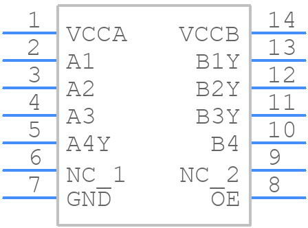 TXU0304PWR - Texas Instruments - PCB symbol