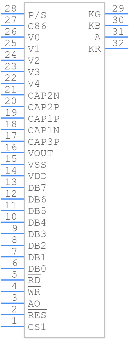 G126CLGFGL16WTCCXAL - FocusLCD - PCB symbol