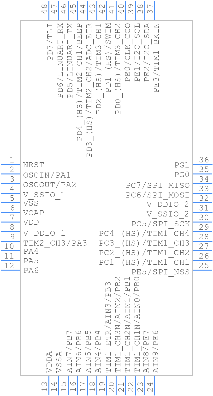 STM8AF6268TDY - STMicroelectronics - PCB symbol