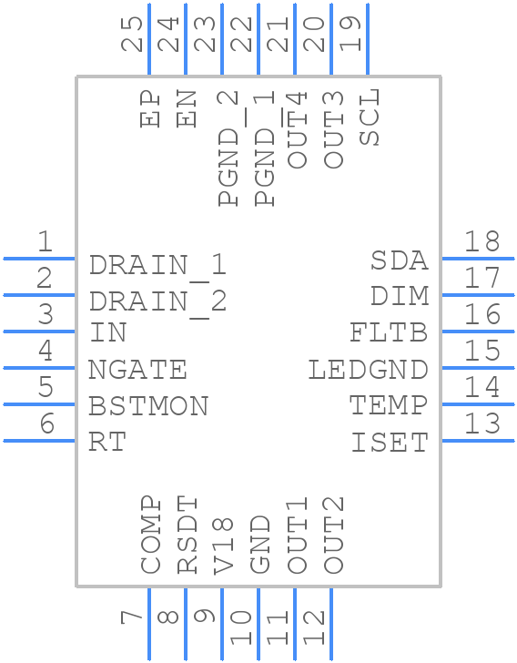 MAX25512ATG/V+ - Analog Devices - PCB symbol
