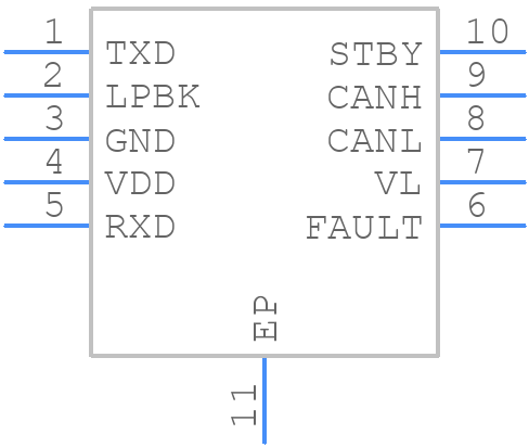 MAX33014EATB+T - Analog Devices - PCB symbol