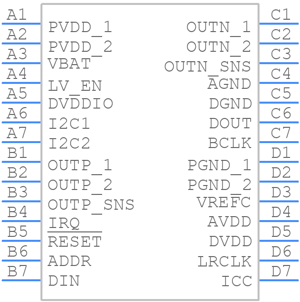 MAX98395EWI+T - Analog Devices - PCB symbol