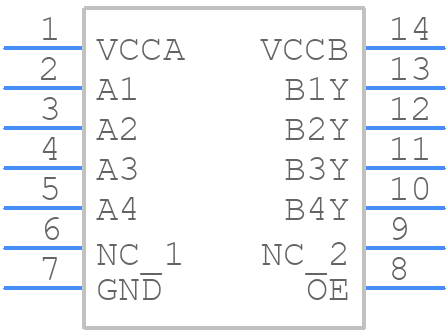 TXU0104PWR - Texas Instruments - PCB symbol