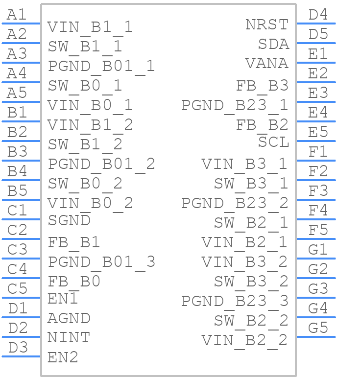 LP8758A2EAYFFR - Texas Instruments - PCB symbol