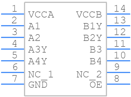 TXU0204QPWRQ1 - Texas Instruments - PCB symbol