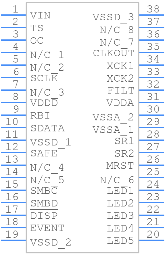 BQ2083DBTR-V1P3 - Texas Instruments - PCB symbol