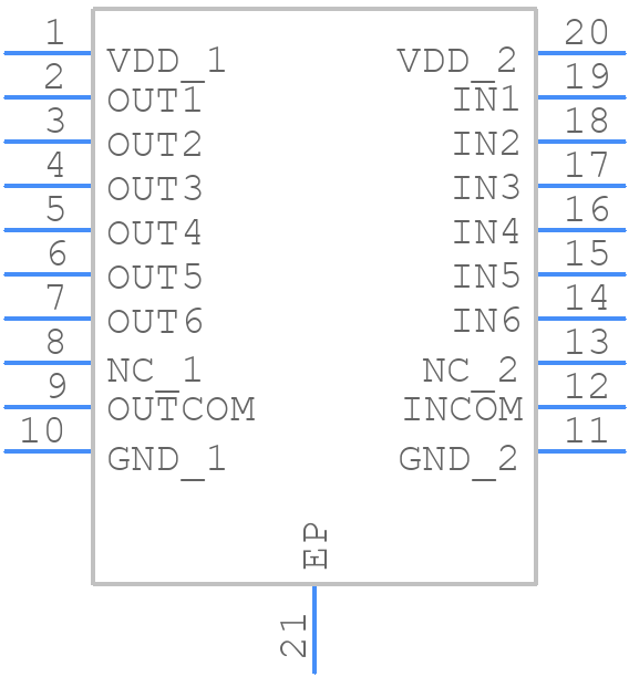 BUF07704AIPWPR - Texas Instruments - PCB symbol