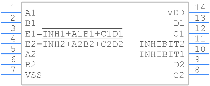 CD4085BF3A - Texas Instruments - PCB symbol