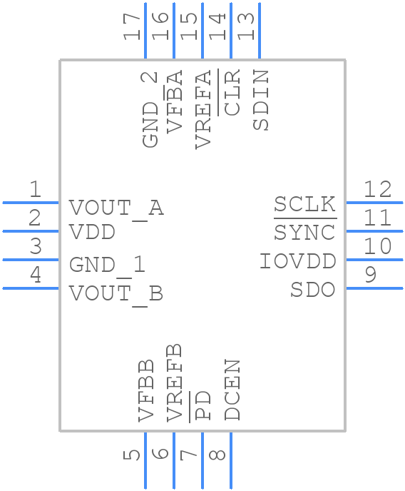 DAC7553IRGTR - Texas Instruments - PCB symbol