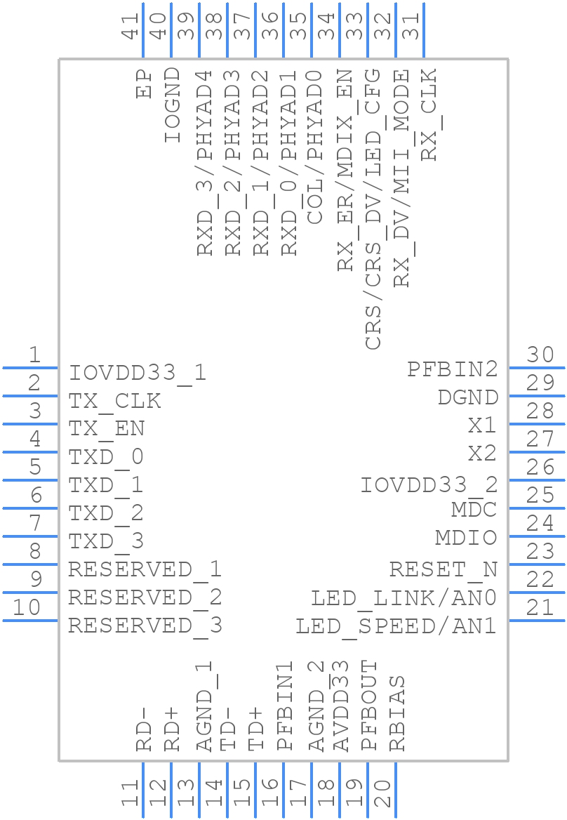 DP83848HSQ/NOPB - Texas Instruments - PCB symbol