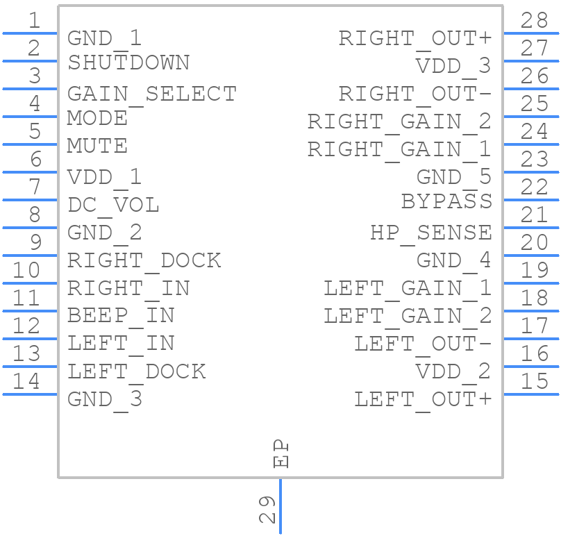 LM4838MTE/NOPB - Texas Instruments - PCB symbol