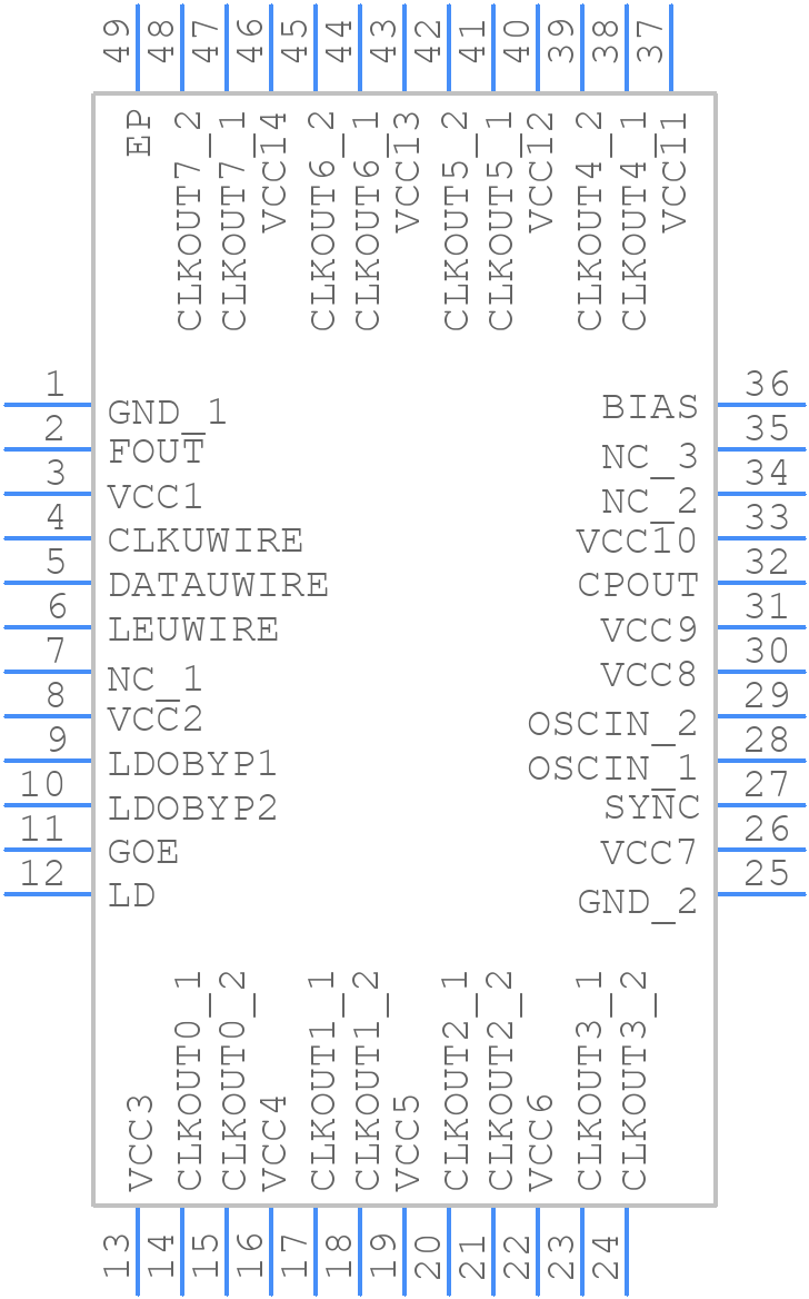 LMK03001DISQE/NOPB - Texas Instruments - PCB symbol