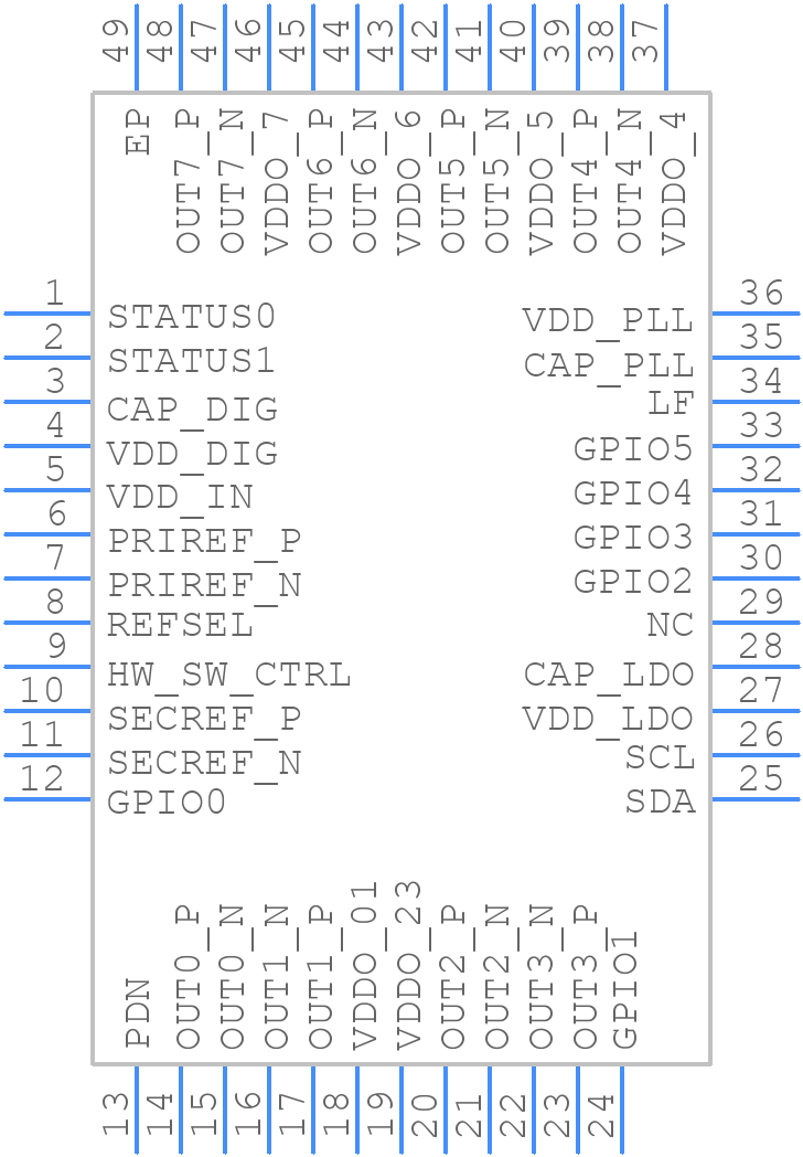 LMK03318RHSTL1 - Texas Instruments - PCB symbol