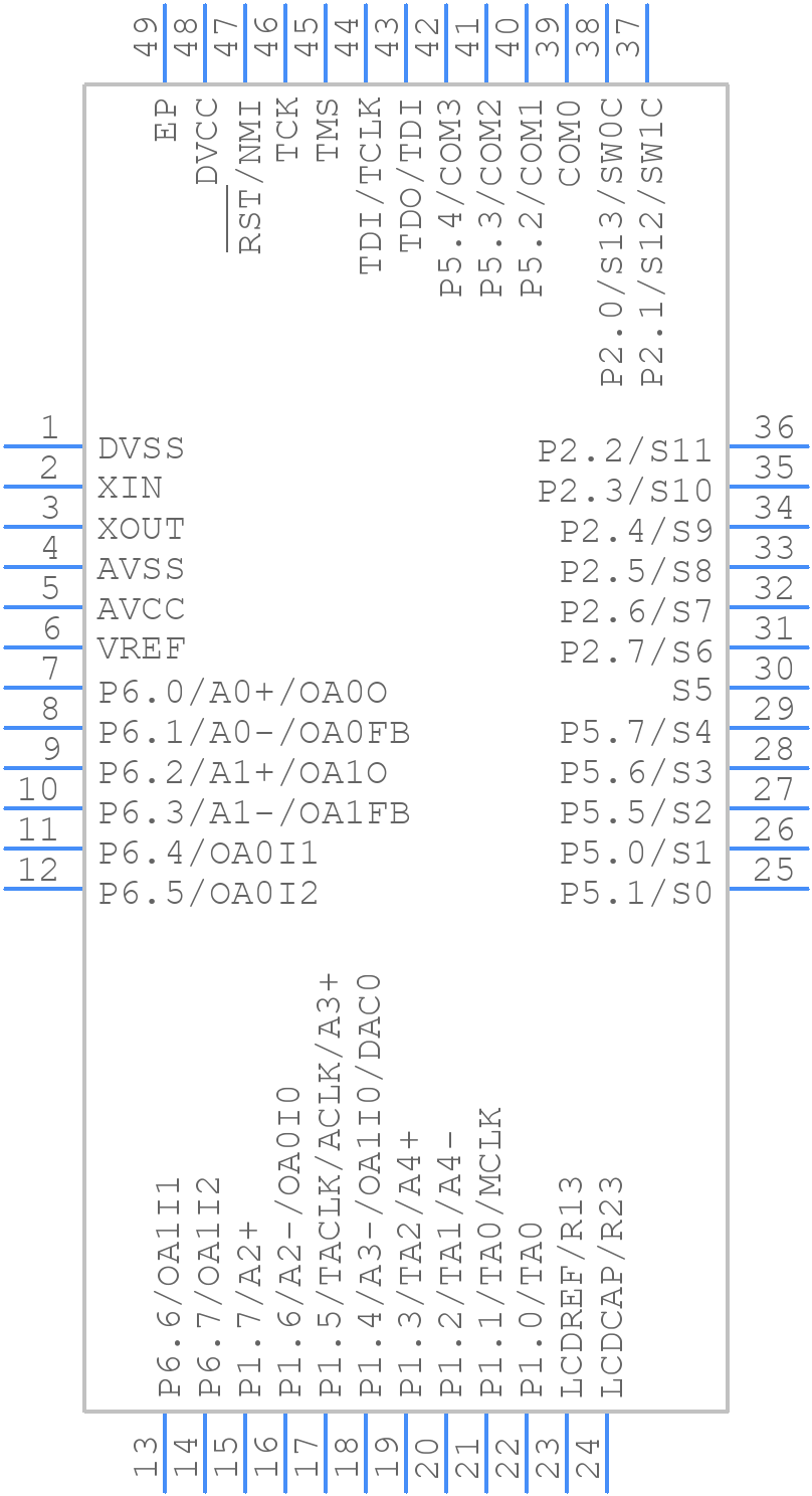 MSP430FG4270IRGZR - Texas Instruments - PCB symbol
