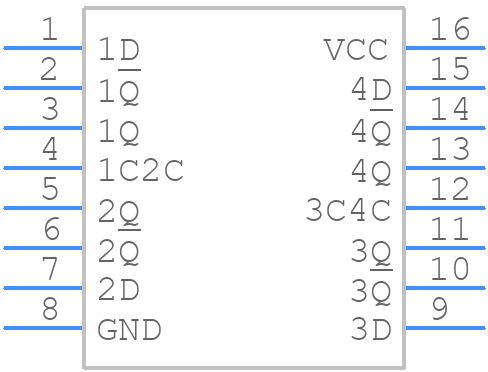SNJ54LS375J - Texas Instruments - PCB symbol