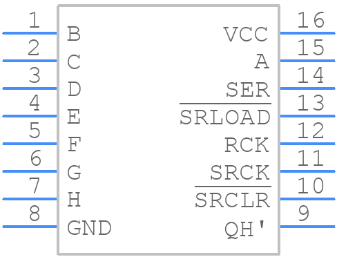 SNJ54LS597J - Texas Instruments - PCB symbol