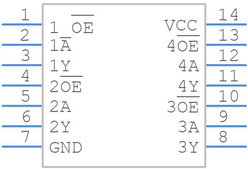 SN74AHC125QPWRG4HT - Texas Instruments - PCB symbol