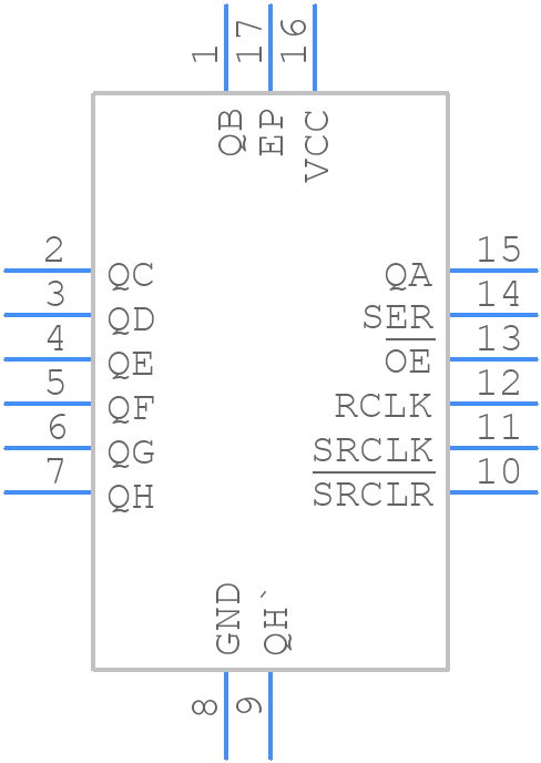 SN74HCS595BQBR - Texas Instruments - PCB symbol