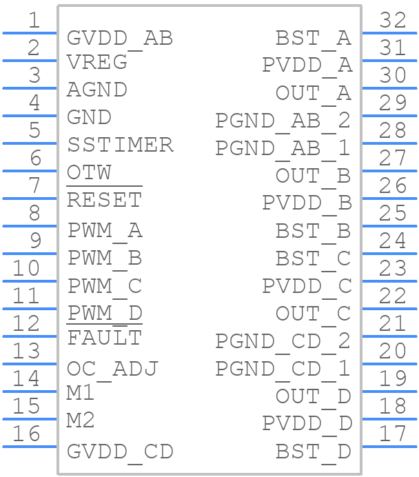 TAS5102DAD - Texas Instruments - PCB symbol